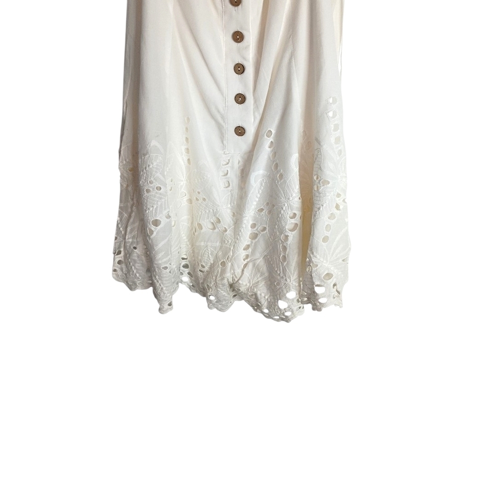 Promesa -Elegant White Ruffle Romper - size M - Picture 3 of 5